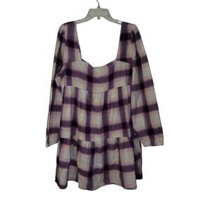 BP Purple Plaid Tunic Size Large